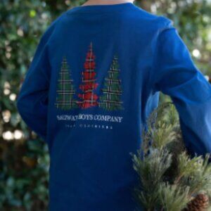 Saltwater Boys - Plaid Christmas Trees LS Tshirt
